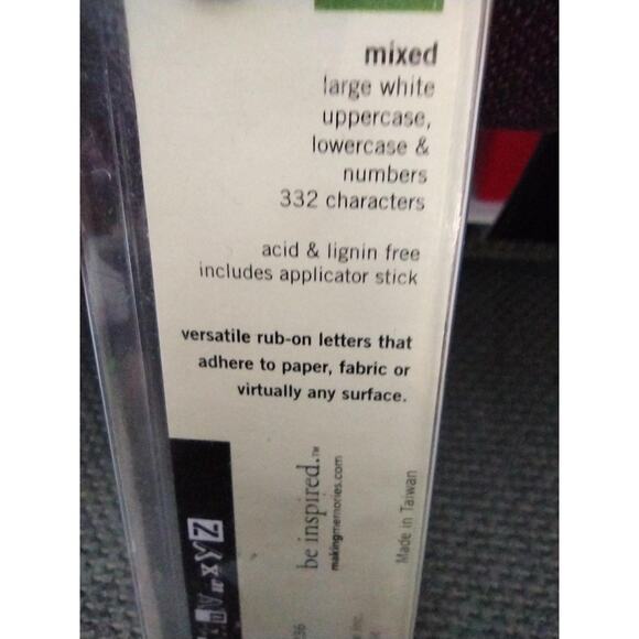 Making Memories Rub-Ons Alphabet Mixed White Large Letters 332 Characters - Picture 4 of 4